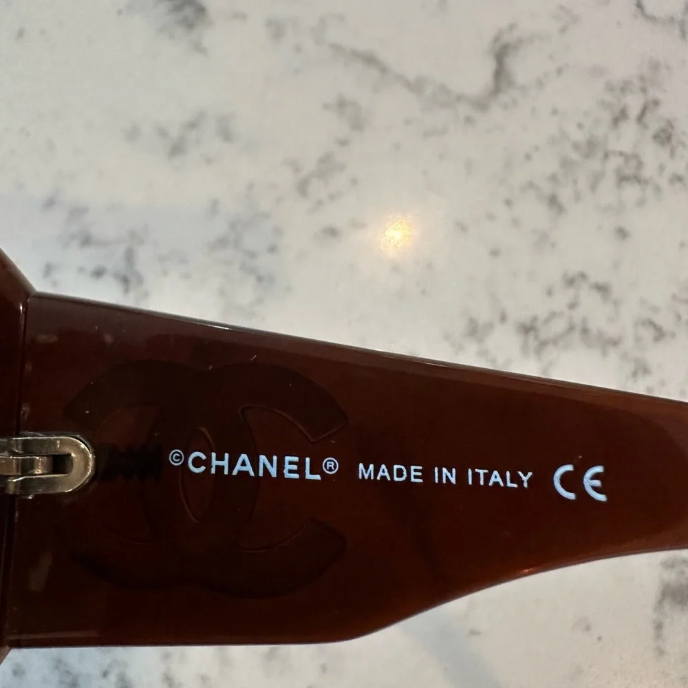 CHANEL Brown Mother of Pearl CC Logo Sunglasses- Authentic 5076-H 538/13  61-16 - Picture 7 of 15